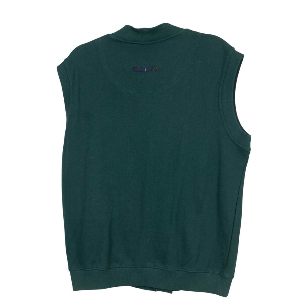 Line-Up Sweatshirt Vest PM Womens VTG Green Buttons Embroidered Crest Sports - Picture 6 of 6